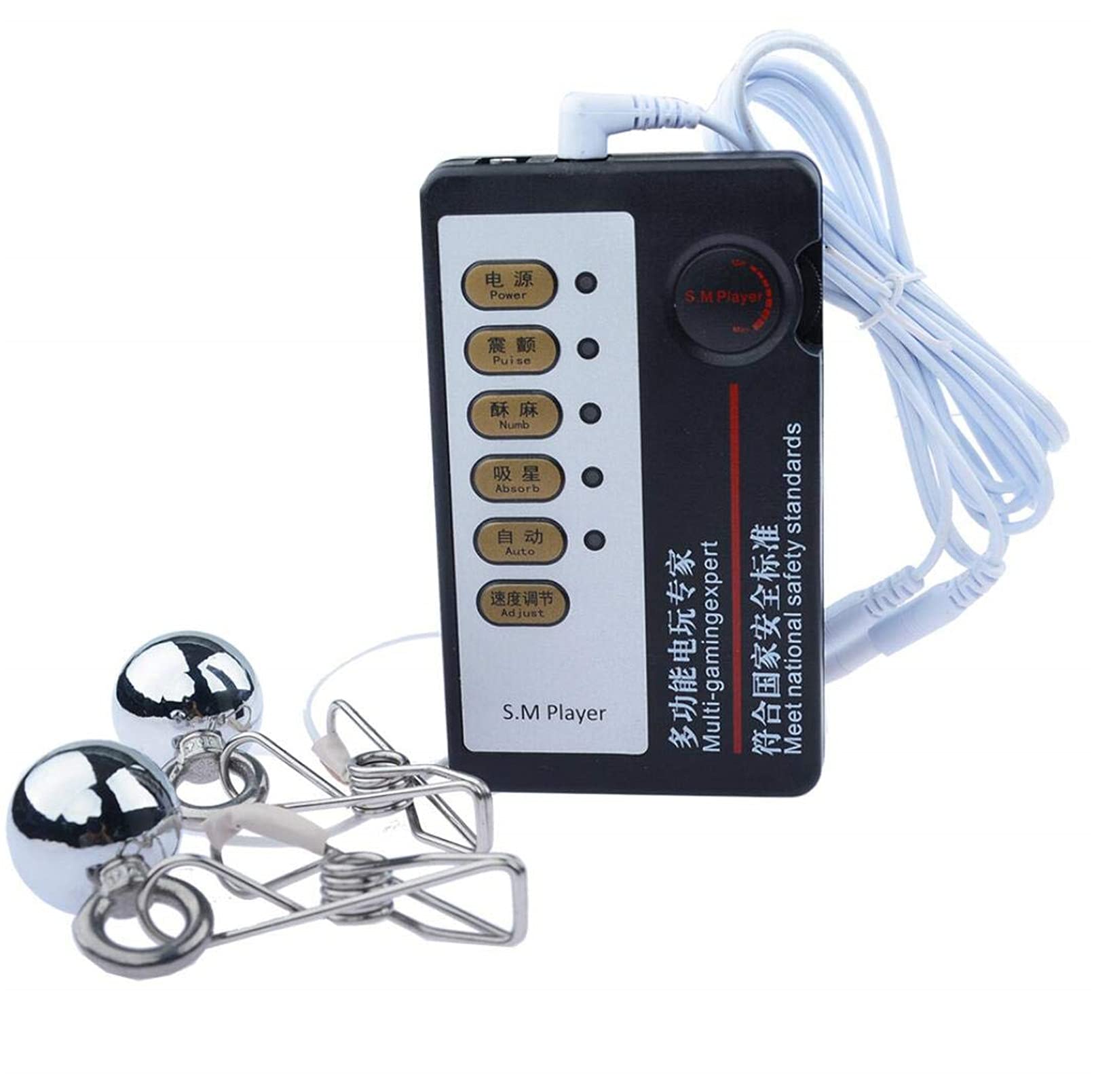HeYie Electric stimulation device nipple impulse nipple clitoris massager, electro/electrostimulation sex nipple clip torture games, fetish slave breasts clamp erotic sex toy sex for women