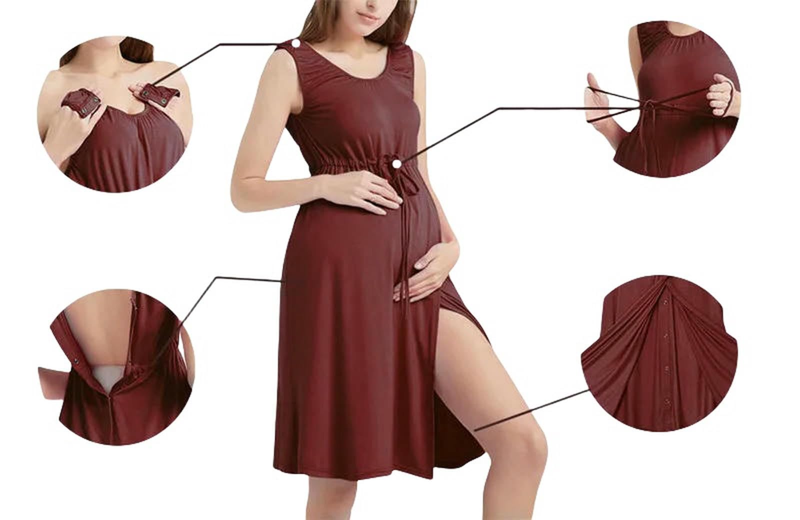 Maternità Consegna Pjs Maternità Consegna Lavoro Camicia da Notte Allattamento Biancheria Da Notte Donne Allattamento Al Seno Camicia Da Notte Bambino Pigiama