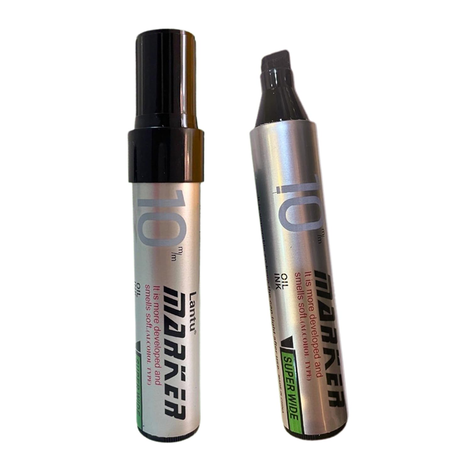 NICE PACKVibrant Color Permanent Blue Markers - (10MM WIDE TIP) (Pack of 6, Black)