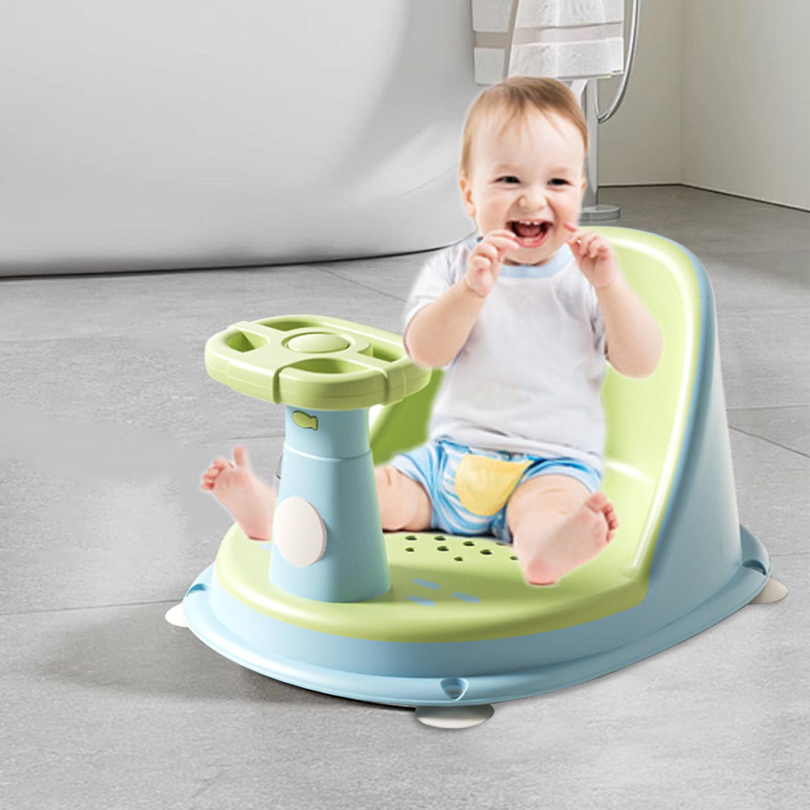 Seggiolino da bagno per bambini, comodo lavaggio per ragazze, casa, campeggio, spiaggia, piscina, bagno, angolo arrotondato, abbraccio, riduce l'affaticamento