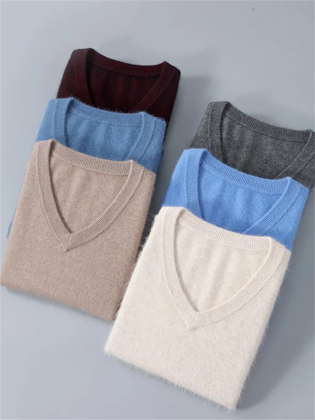 Gilet da uomo in cashmere con scollo a V sciolto senza maniche gilet in maglia