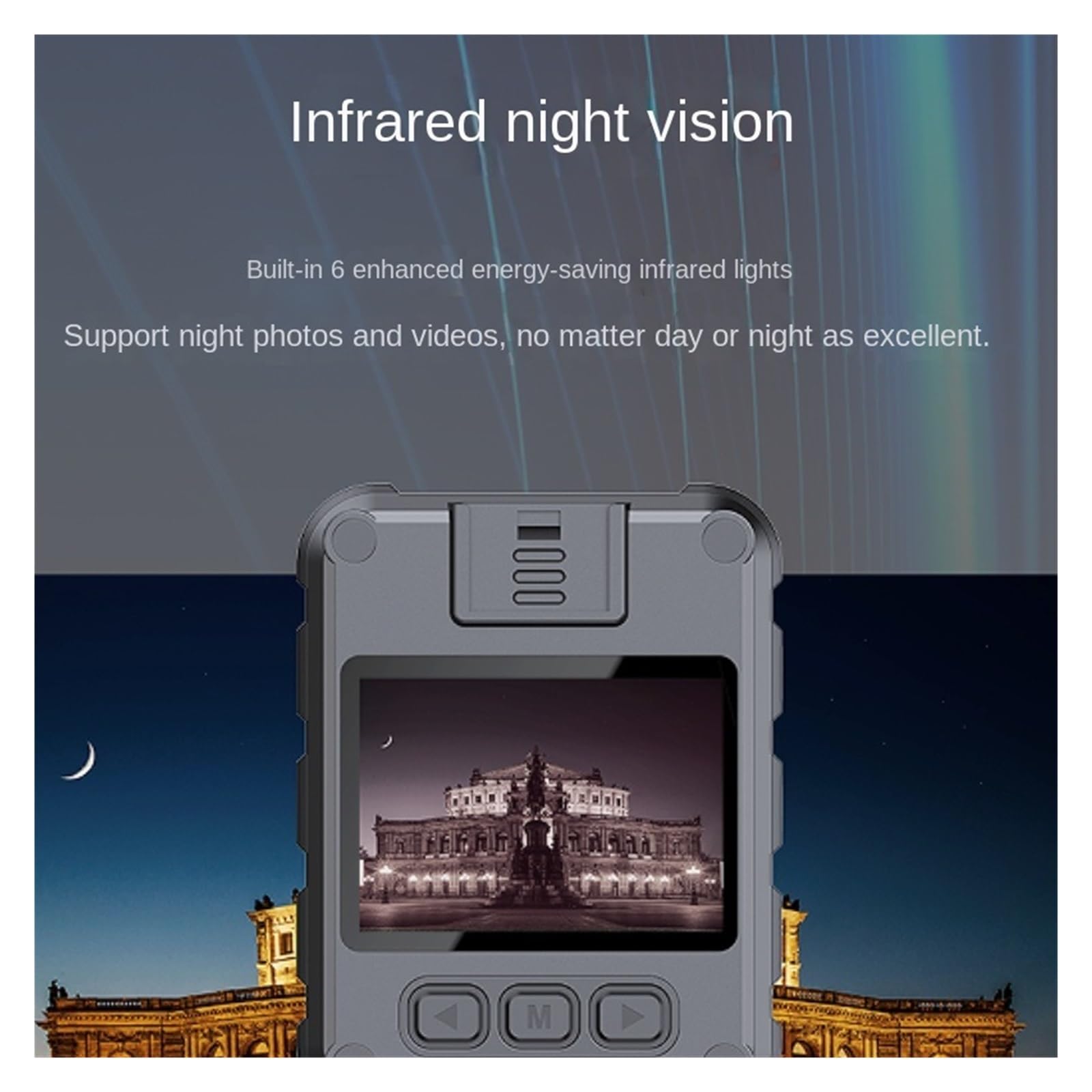 Macchina Fotografica d'azione Videocamera A Infrarossi for Visione Notturna Impermeabile con Registrazione in Loop Sport DV Videocamera con Cinturino for Bici(Cam ADD 16gb Card,WiFi)