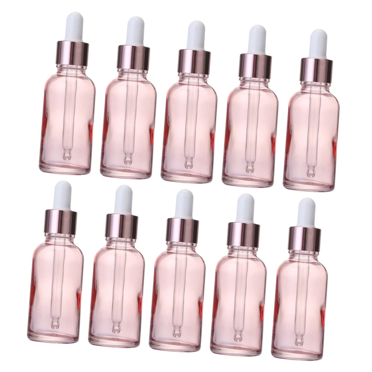 Bottiglie per Oli Essenziali e Profumi 30 Contagocce in Vetro Rosa da 30ml, Bottiglie Ricaricabili Portatili per Viaggi e Miscele Handmade