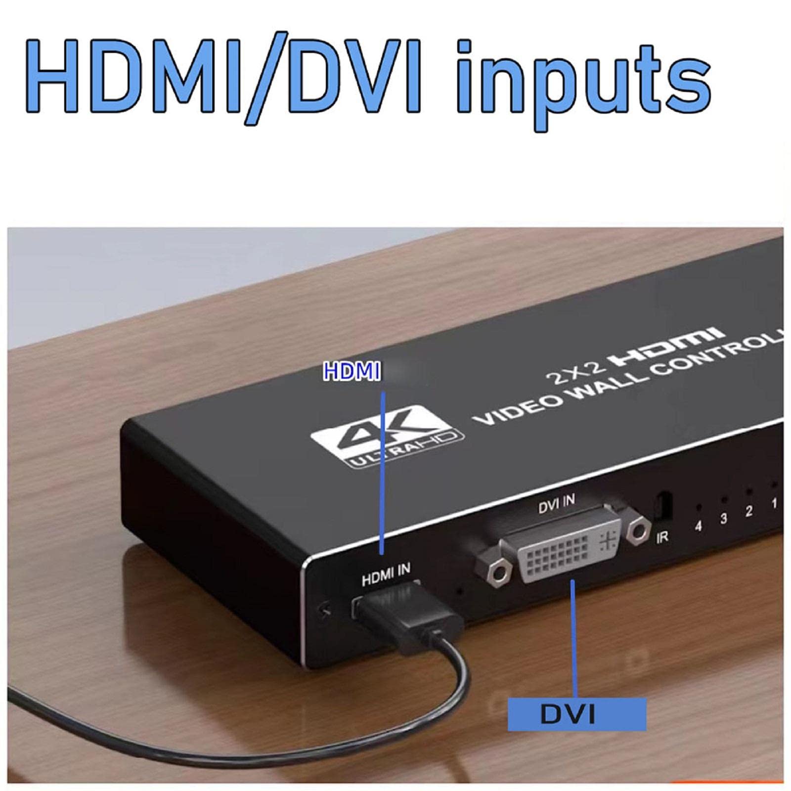4K 2x2 Matrix Video Kontroler ścienny z pilotem zdalnego sterowania, 60 Hz HDMI Matrix Switch 4x4 HDMI Matrix Selector Box 1X2 1X4 1X3 2X1 3x1 4X1
