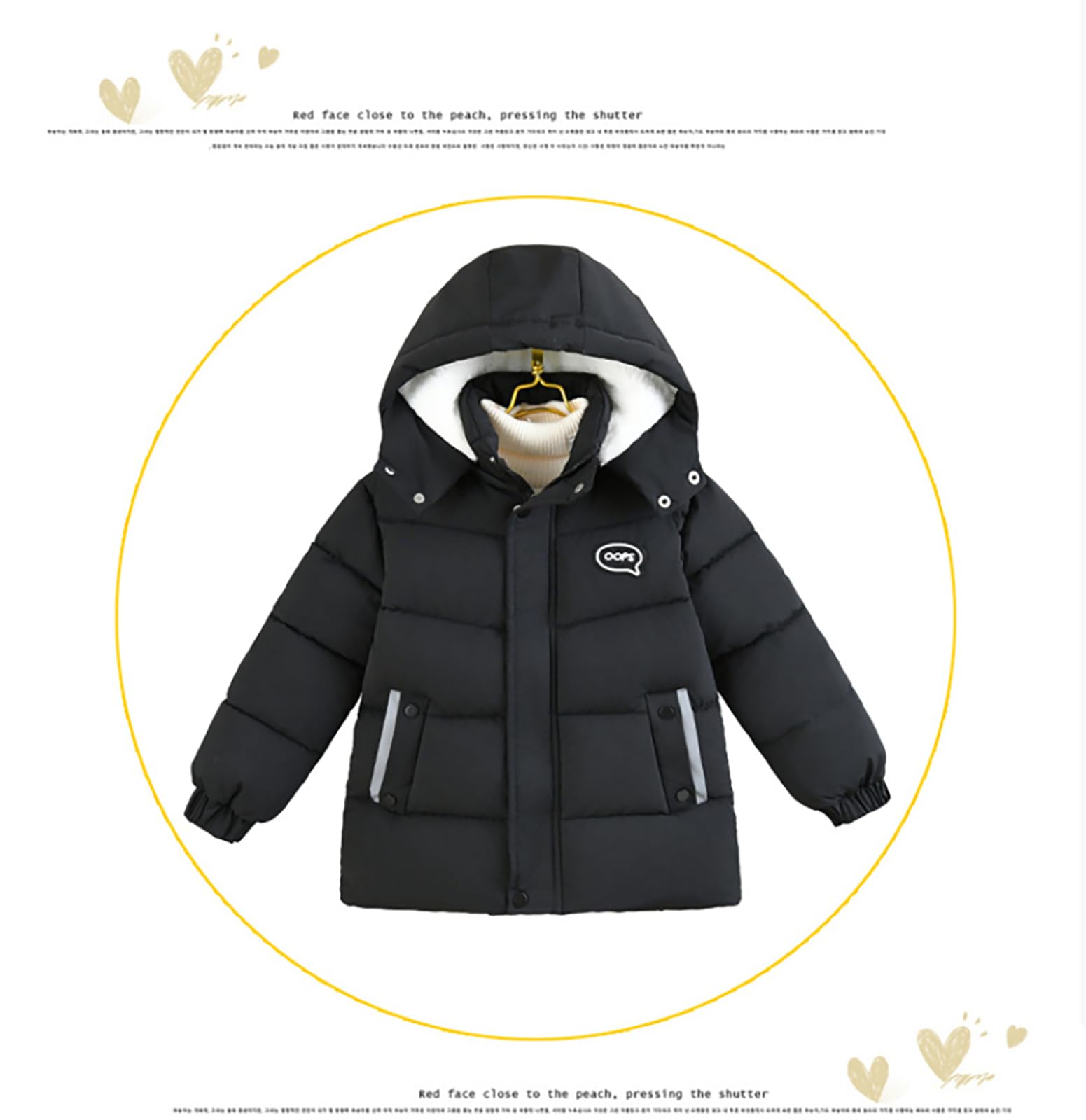 Cappotto da bambino con cappuccio caldo piumino invernale leggero spesso giacca trapuntata