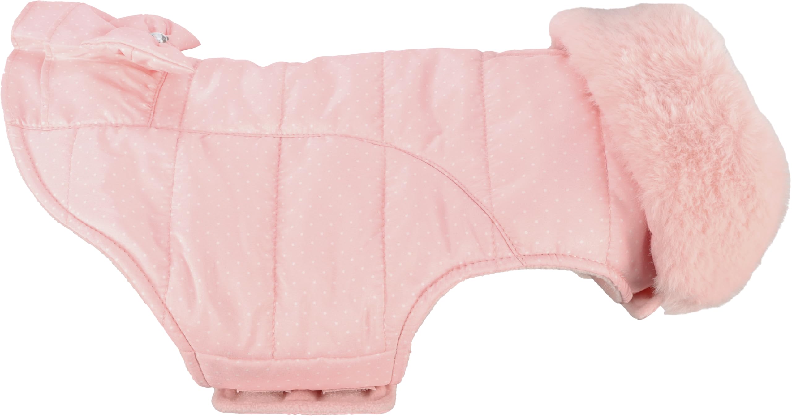 Cappotto cane – Guzzi Rosa – A:35cm – Poliestere – Lavabile a 30°C – Fodera in pile morbido – Impermeabile – Con fiocco decorativo – Flamingo