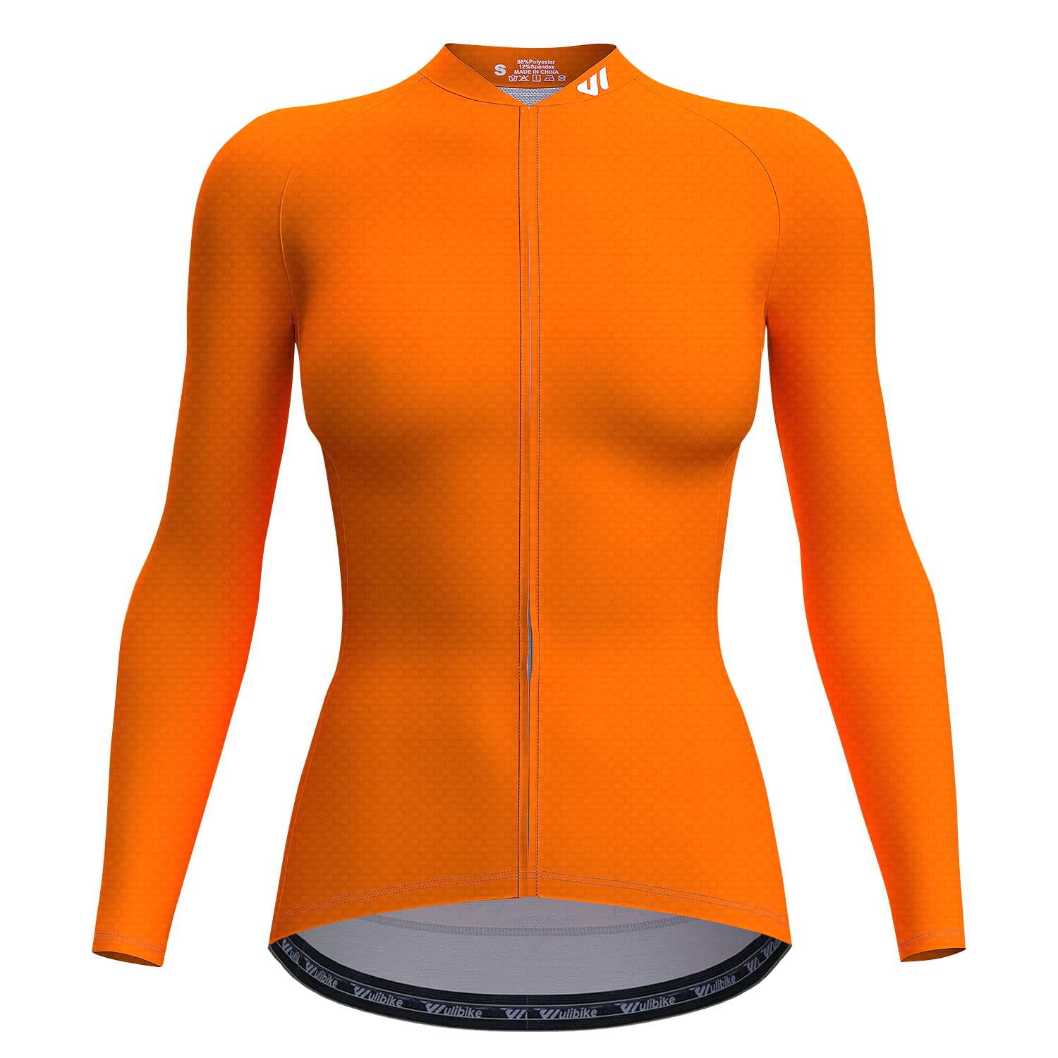 Wulibike Radtrikot Damen Langarm Fahrradtrikot Atmungsaktiv Rennrad Trikot mit 3 Rückentaschen
