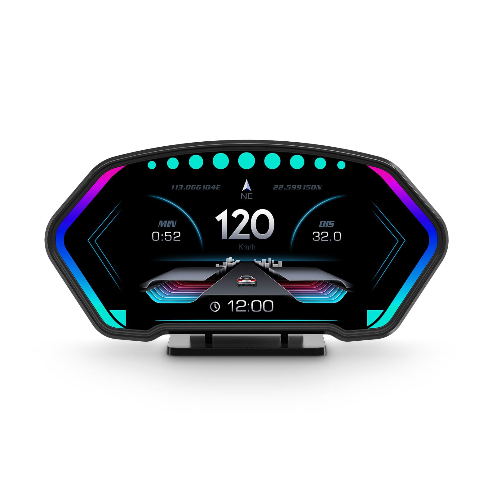 ARLRORO Obd2 Gauge Display for Cars P3, Heads Up Display with Speed, Fuel Consumption,Ater Temperature Gauge, Tilt Instrument Digital Speedometer Suitable for All Car