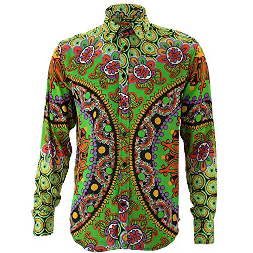 Chemise homme mandala Loud Originals à manches longues imprimé vert carnaval