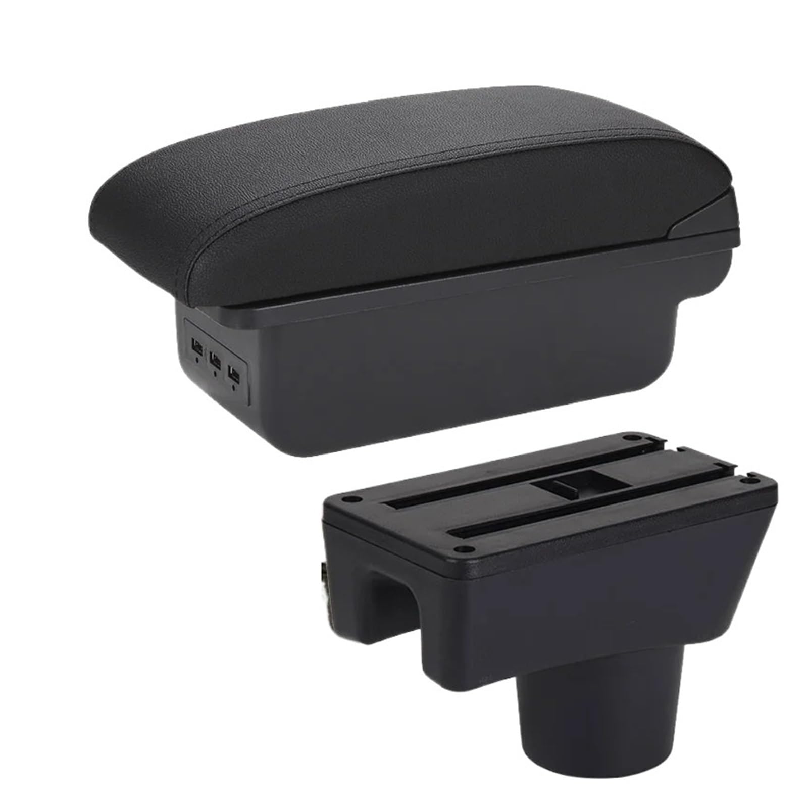 GBGWRMRYX Center Armrest Box For Mitsubishi For Attrage For Mirage For Space For Star Car Armrest Box Replacement Accessories Storage Box Arm Rest(B2 Black line 3USB)