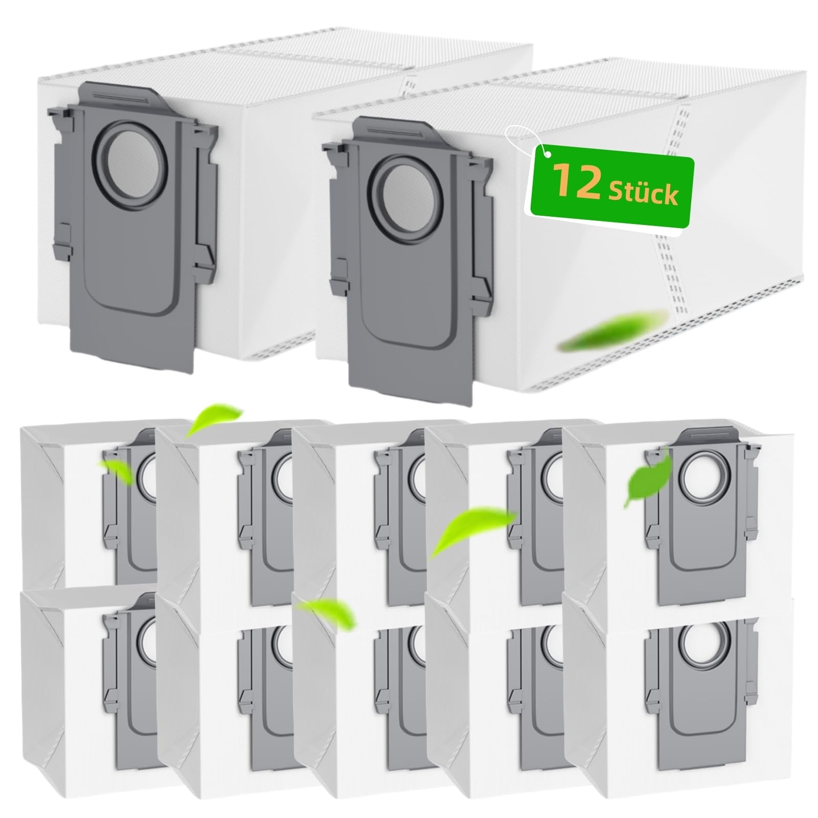 Roborock Q Revo/Q Revo Pro/Q Revo MaxV/QRevo Curv/QV 35A/35S/QR/S8 MaxV Ultra/QRevo S/Qrevo Maste/Elektrikli Süpürge için 12 Adet Toz Torbası, Yedek Torba Aksesuar Seti Elektrikli Süpürge Torbası