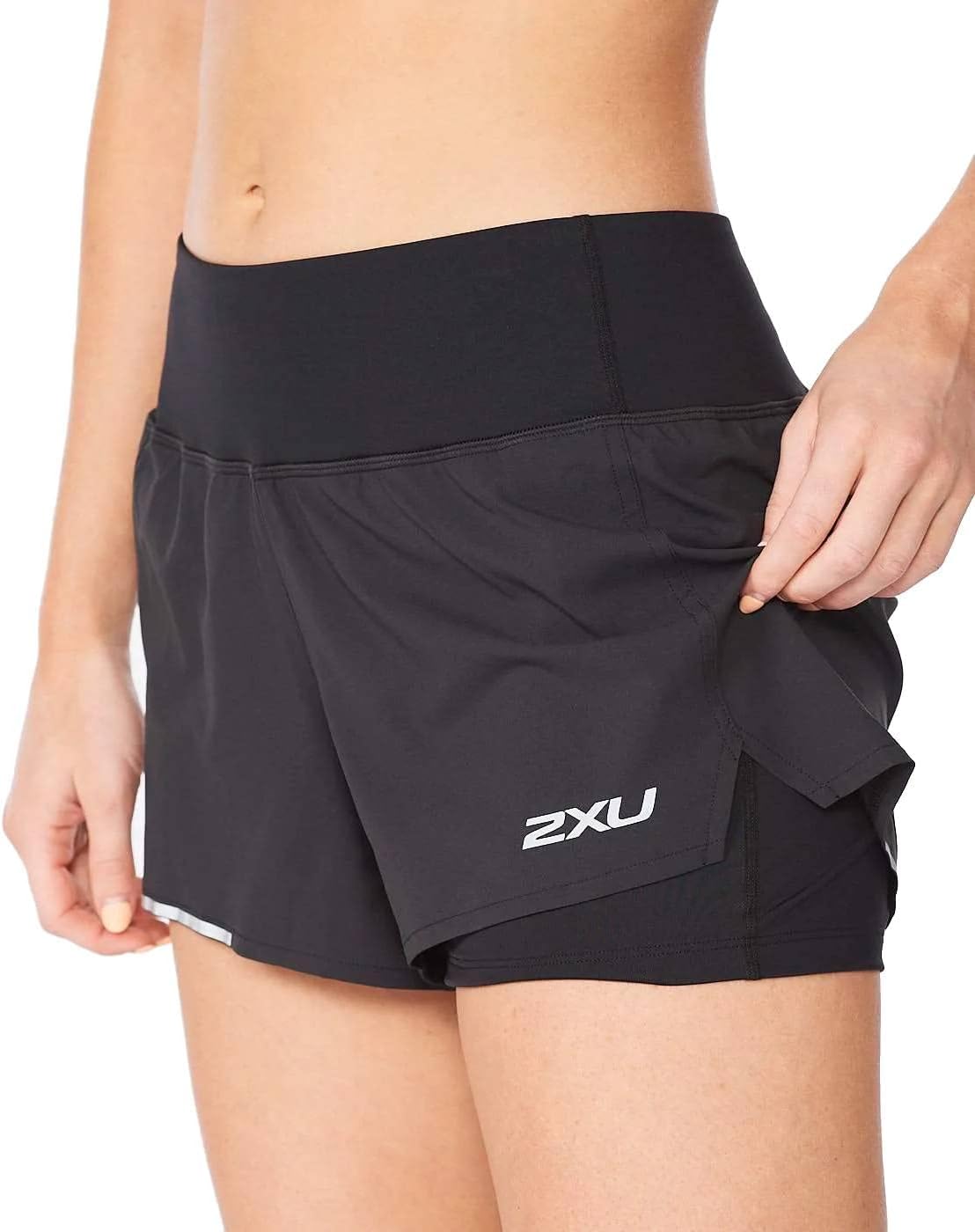2XU 3" Aero 2-in-1 Shorts Black/Silver Reflective SM 3