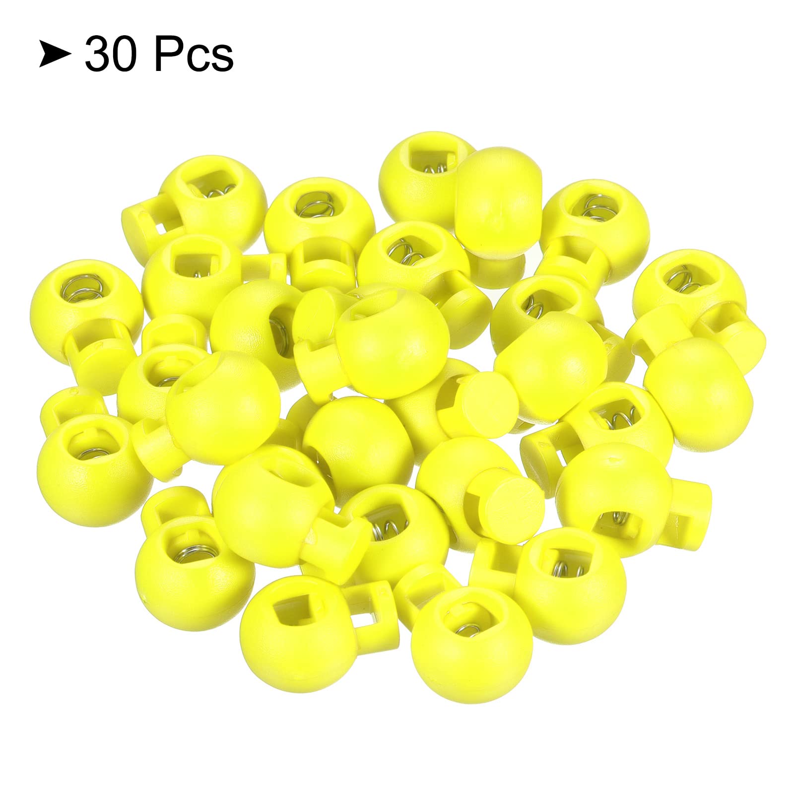 PATIKIL Cord Locks, 30 Pack Ball Spring Toggle Stopper for Drawstring Bag Shoelaces Yellow, 17x22mm - Image 3