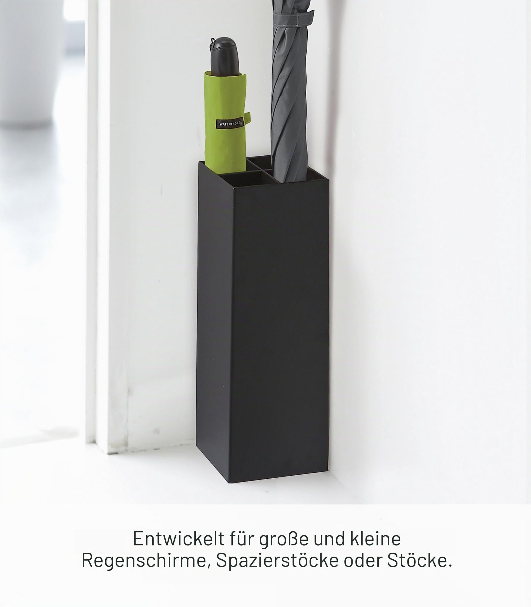 YAMAZAKI 6719 SMART Umbrella Stand, Black, Steel/Polypropylene, 11 x 11 x 30 cm