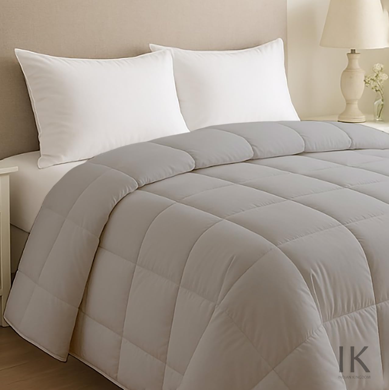 Silver Grey Ultra-Soft Down Comforter (Dohar) Quilt Oversized King (98x120) 1-Piece Comforter 500-TC 450 GSM Fill Power 100% Egyptian-Cotton Hypo-allergenic Comforter-image-31