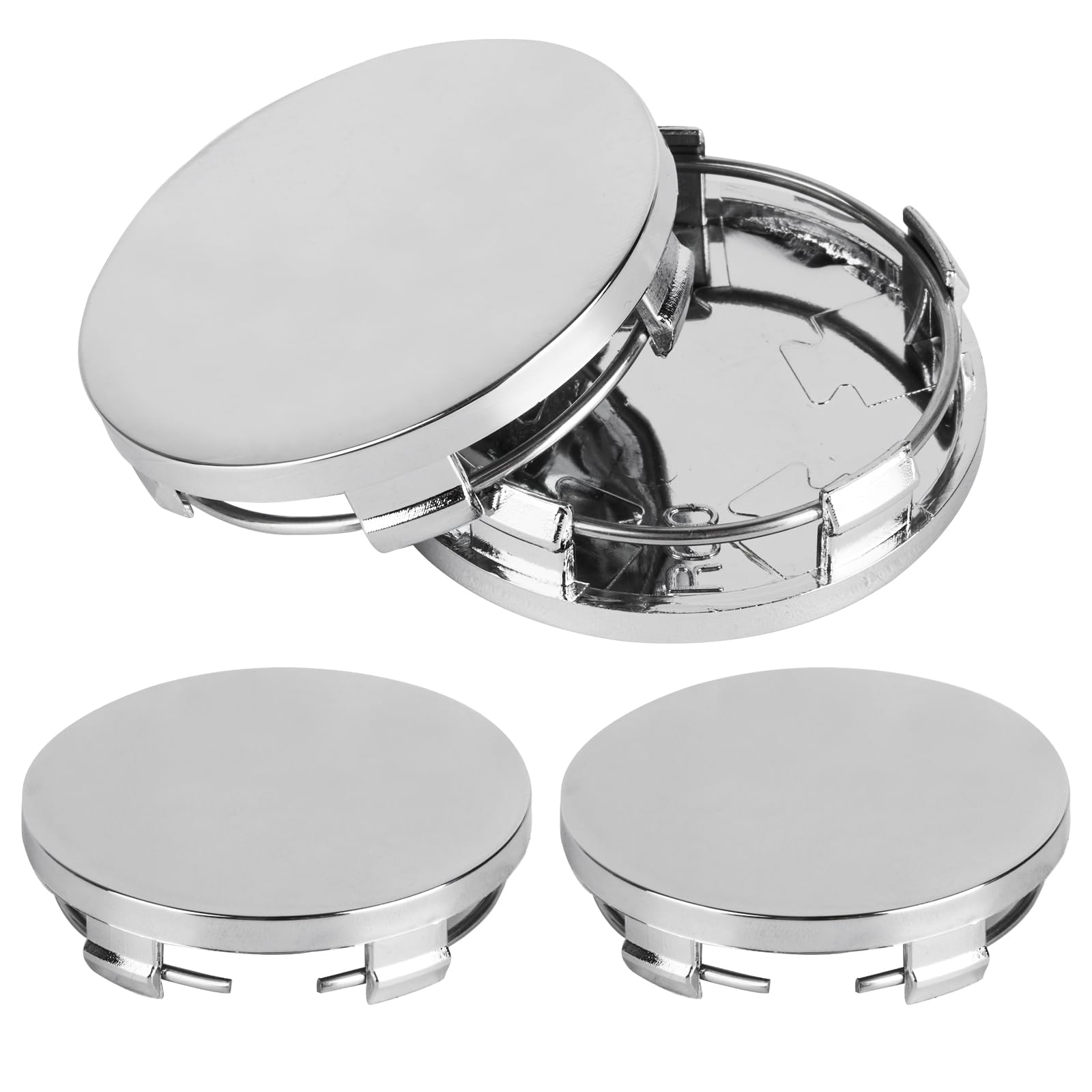 ONEMAJI 4Pcs Hub Centre Caps for Audi Q3 2012, Stable Durable Car Wheel Center Hubs Cap Replacement ABS Car Wheel Centre Caps,Silver-OD 60mm ID 56mm