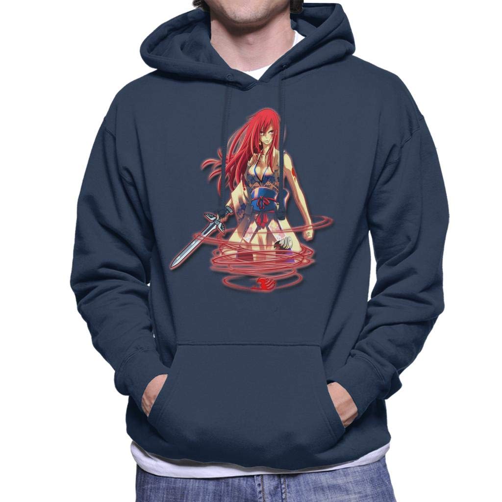 Cloud City 7 Fairy Tail Erza Scarlet Red Swirl Men's Hooded Sweatshirt