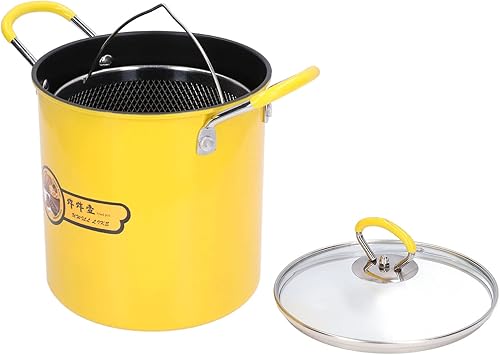 Miniatura 6 de Cesta para freidora, 3 L, mini olla de acero inoxidable japonesa con filtro de aceite, tapa para freidora, utensilios de cocina, freidoras para el
