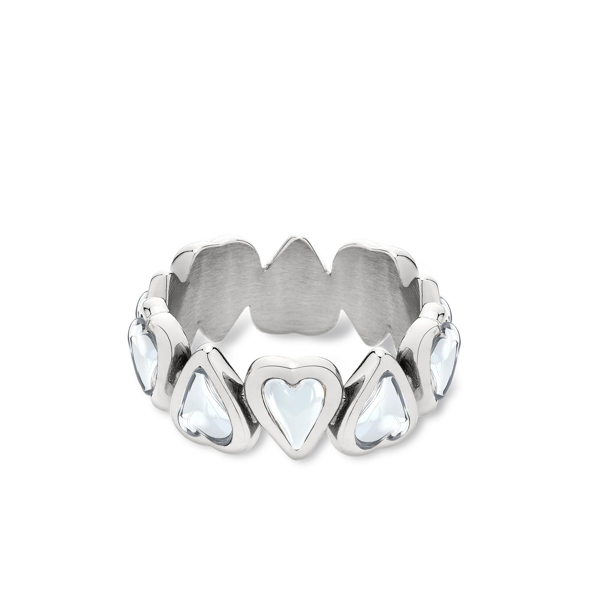 LIEBESKIND BERLIN Damen Ringe – Ringe aus Edelstahl mit Glass Herz-Motiv