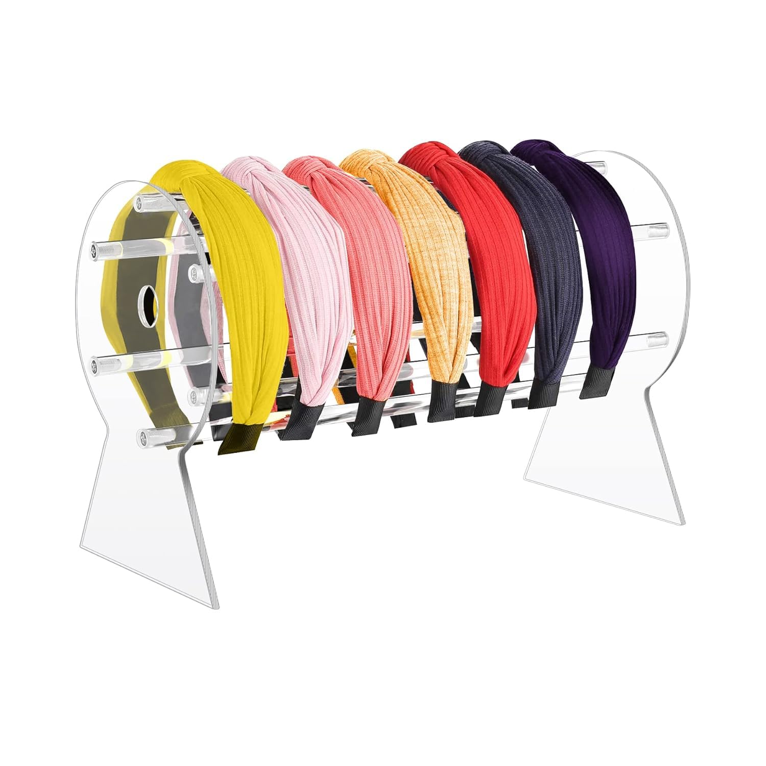 FANASSYY Acrylic Hair Hoop Display Stand Hairband Rack Holder Headband Holder and Organizer Headband Holder,Hairband Display Stand, Clear Jewelry Organizer for Girl Women Gifts (Design-001)