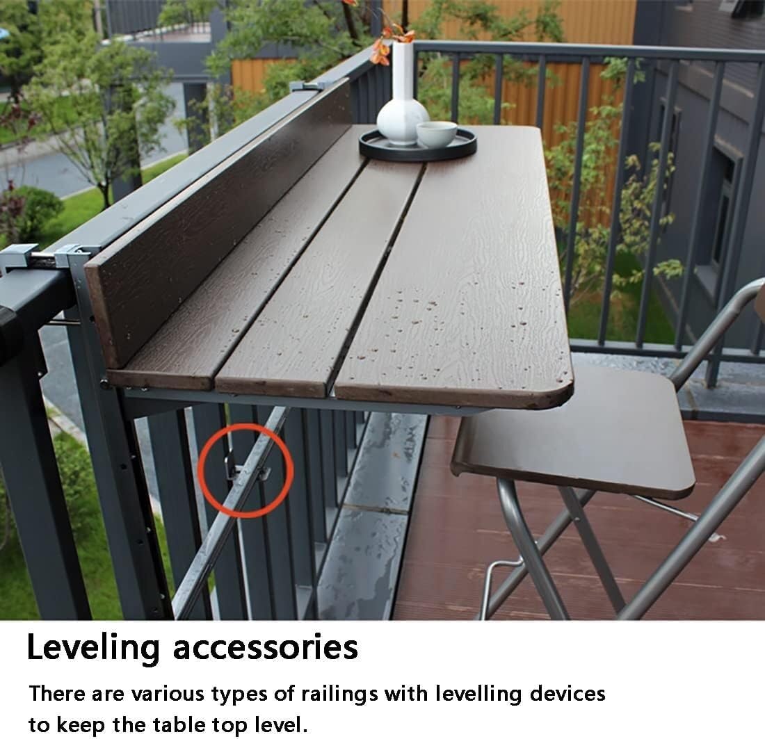 Składany stolik do opalania na zewnątrz z regulacją wysokości, na taras, na balkon i werandę, design na każdą pogodę (120 x 37 cm), idealny do małych i ograniczonych obszarów
