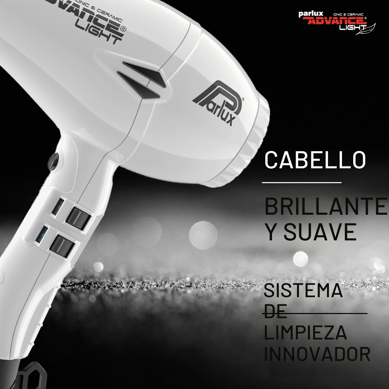 Parlux Advance Light - Secador de pelo ionico, Blanco