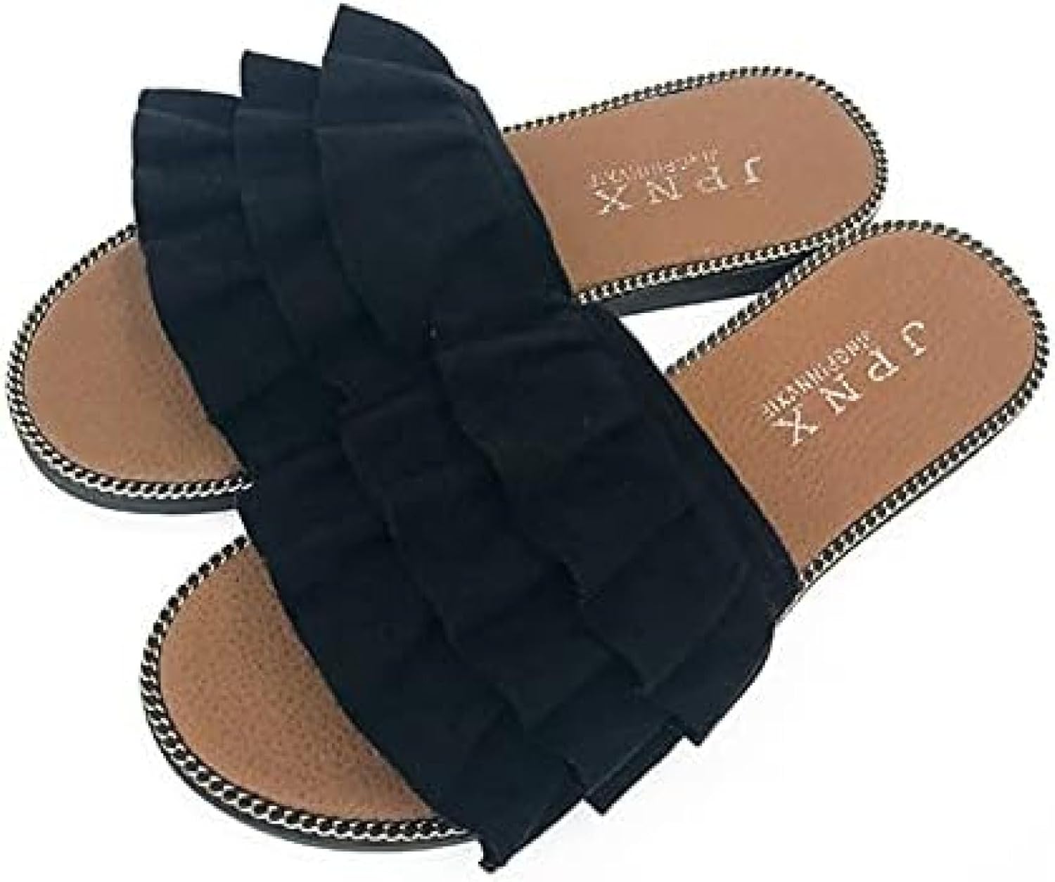 [NAWIN] フリルサンダル 3段 フリル かわいい 可愛い おしゃれ きれいめ カジュアル サンダル 夏サンダル レディース フ