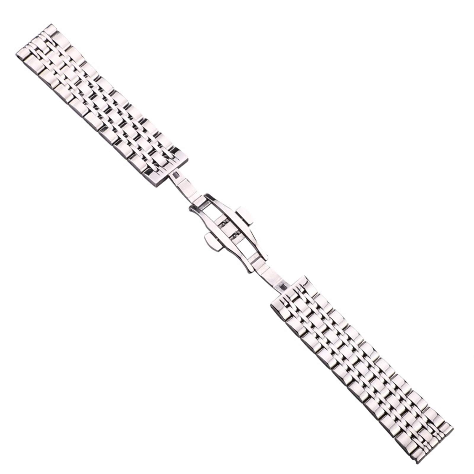 Paski zegarkowe 18 mm 20 mm 22 mm stal nierdzewna pasek pasek Srebrny wypolerowany męski zamiennik metalowy pasma bransoletki akcesoria bransoletki