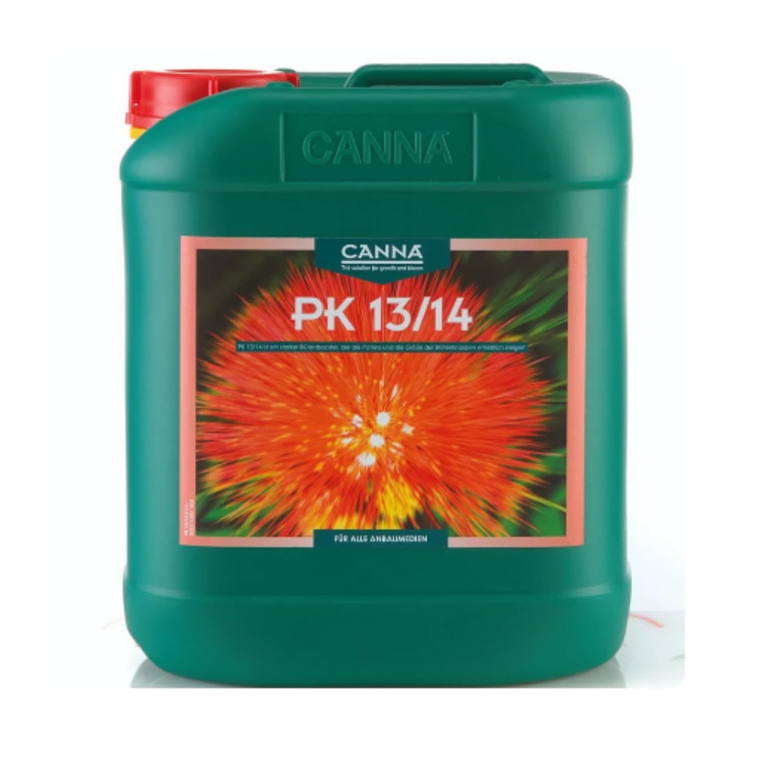 GROWMANIA Fertilizante PK 13-14 de Canna 5 L | Abono para Cultivos y Plantas Etapa de Floración Avanzada | Cogollos de Gran Tamaño