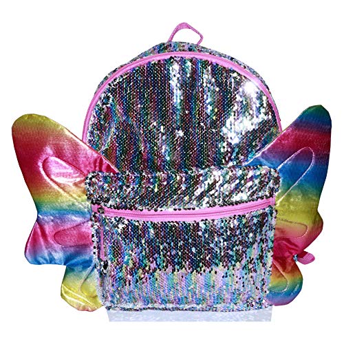 Rainbow Sequin Butterfly Wings Backpack (Butterfly School Supplies)