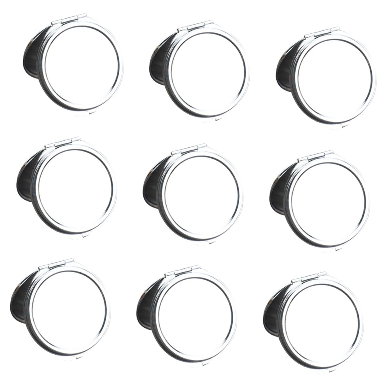 Miroir de maquillage lot de 10 double face ronds en métal pliables de qualité supérieure