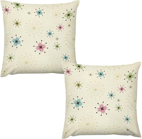 Miniatura 1 de Fundas de almohada retro de mediados de siglo, geométricas abstractas de mediados de siglo, retro, atómicas de los años 50, decoración para sofá,
