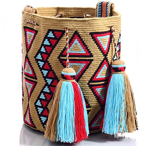 Image of WYOU Designer Mystica 1111 Collection Hand-Crochet Cute Beach Bag - Boho Crossbody Bags for Women, Premium Hippie purse -1T