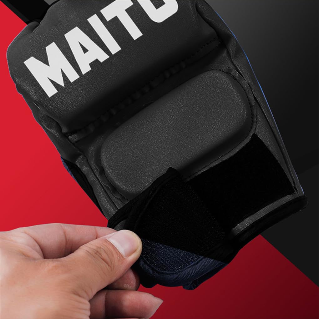 Guantoni da boxe professionali con cuscinetto imbottito spesso, | da rompere, ottimi per muay thai, karate e kickboxing. Guantoni da boxe a mezze dita.