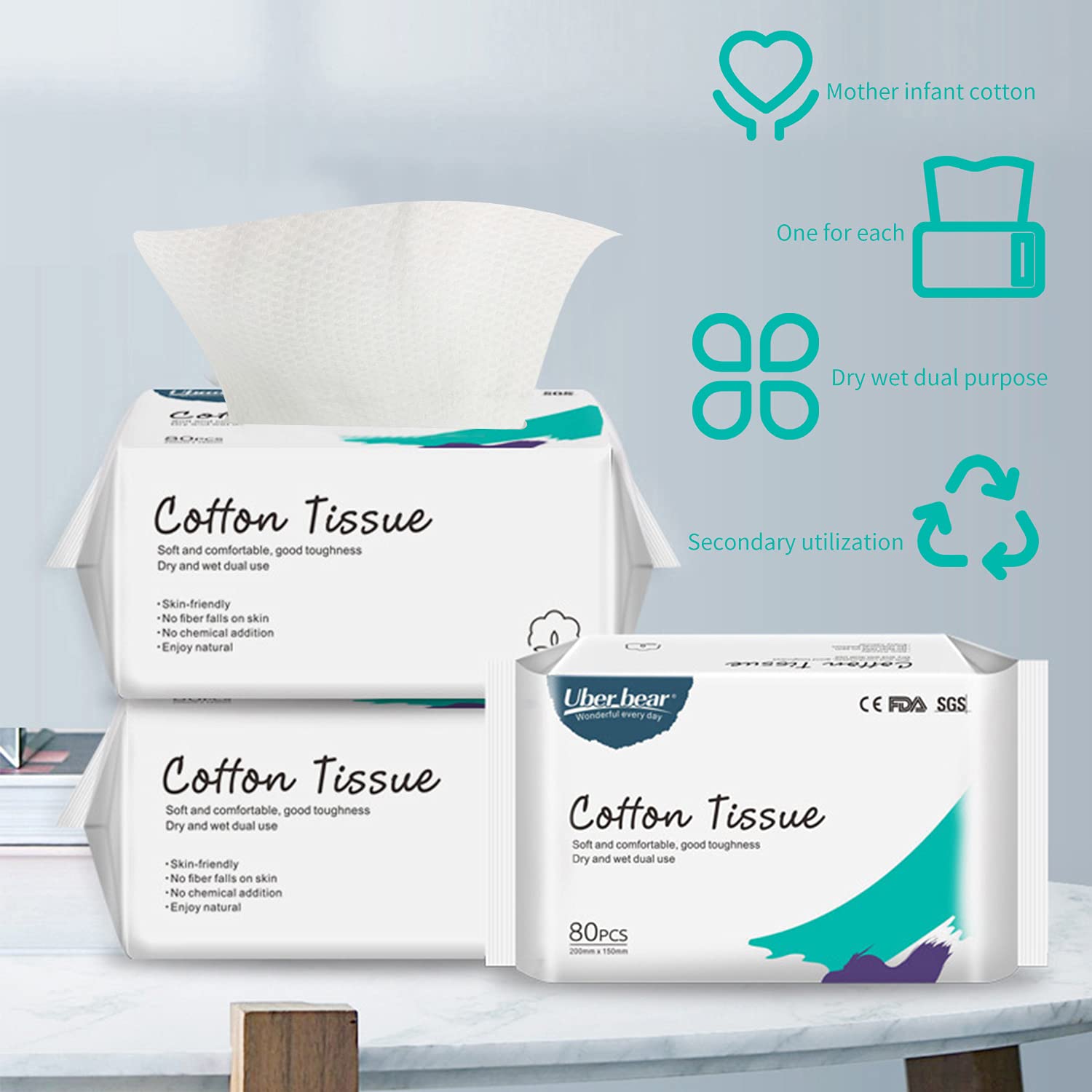 100 Asciugamani Monouso In Cotone - 20x20cm, Per Viso E Pulizia, Ispessiti E Morbidi - Foto 7