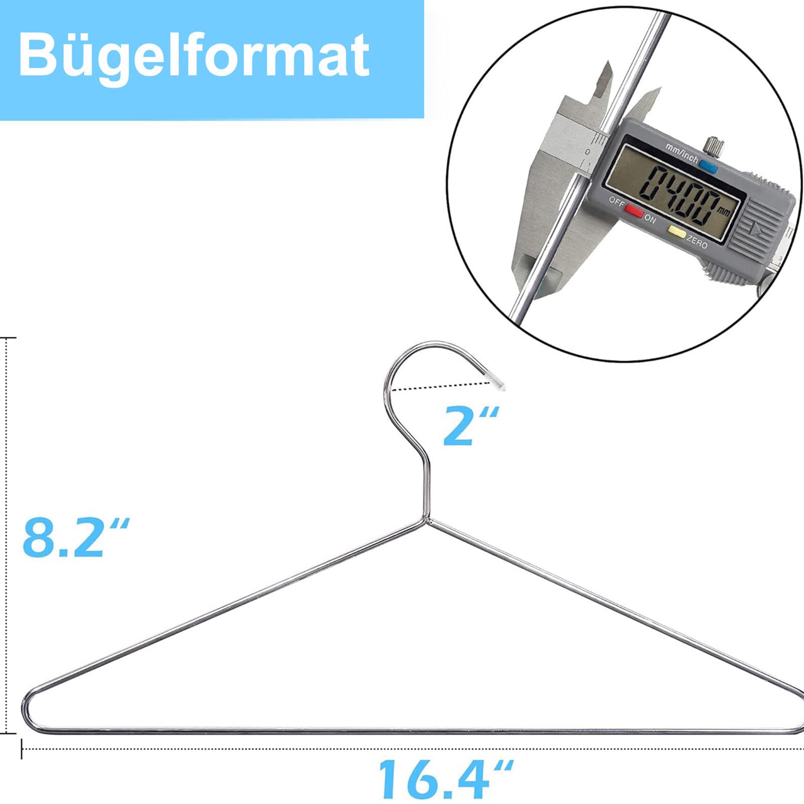MISSLO Kleiderbügel Metall 40 Stück Drahtbügel Klassische Rostbeständig Kleiderbügel Edelstahl für Kleider, Hemden, Hosen, Anzug, Jacken