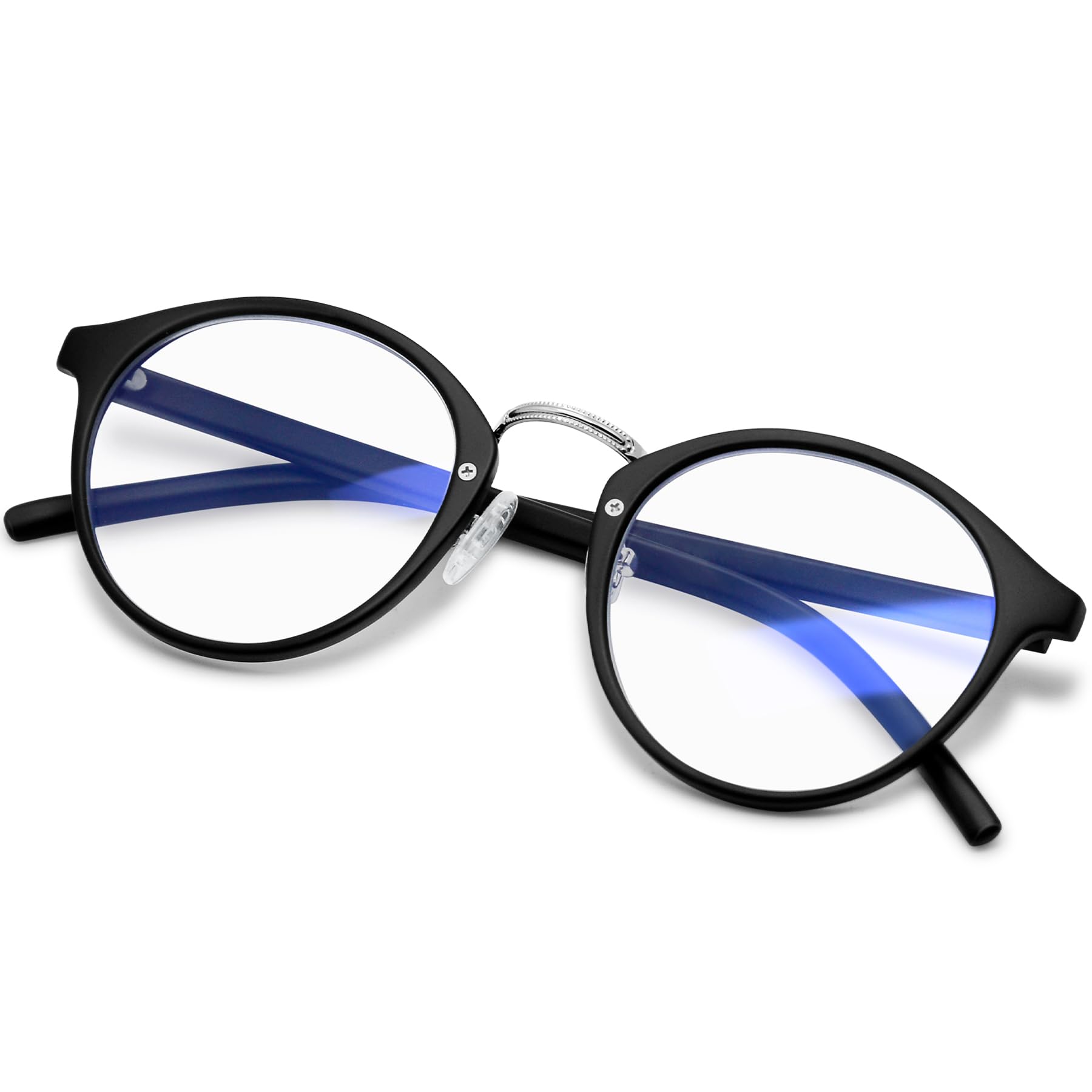 KANASTAL Blue Light Blocking Glasses for Women and Men, Round Filter Blue-light Computer Eyewear Clear AC Lens TV PC Gaming Glass Ultra Light Fashion TR Frame