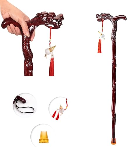 Bastón de madera elegante bastón de madera bastones de madera para hombres y mujeres hecho a mano exquisitos bastones para caminar muleta tallada en