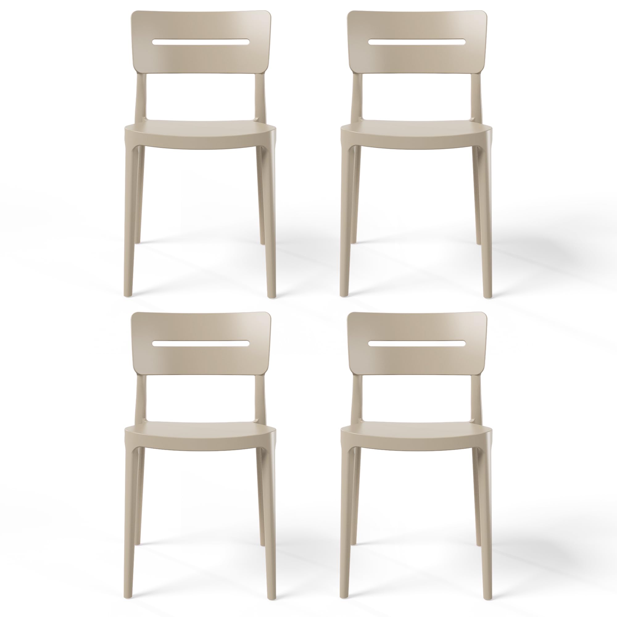 Costaelm Dining Room Chairs Set of 4, Stackable Balcony Chairs Set of 4, Modern Outdoor Seating Furniture Front Porch Lawn Balcony Yard Dining Side