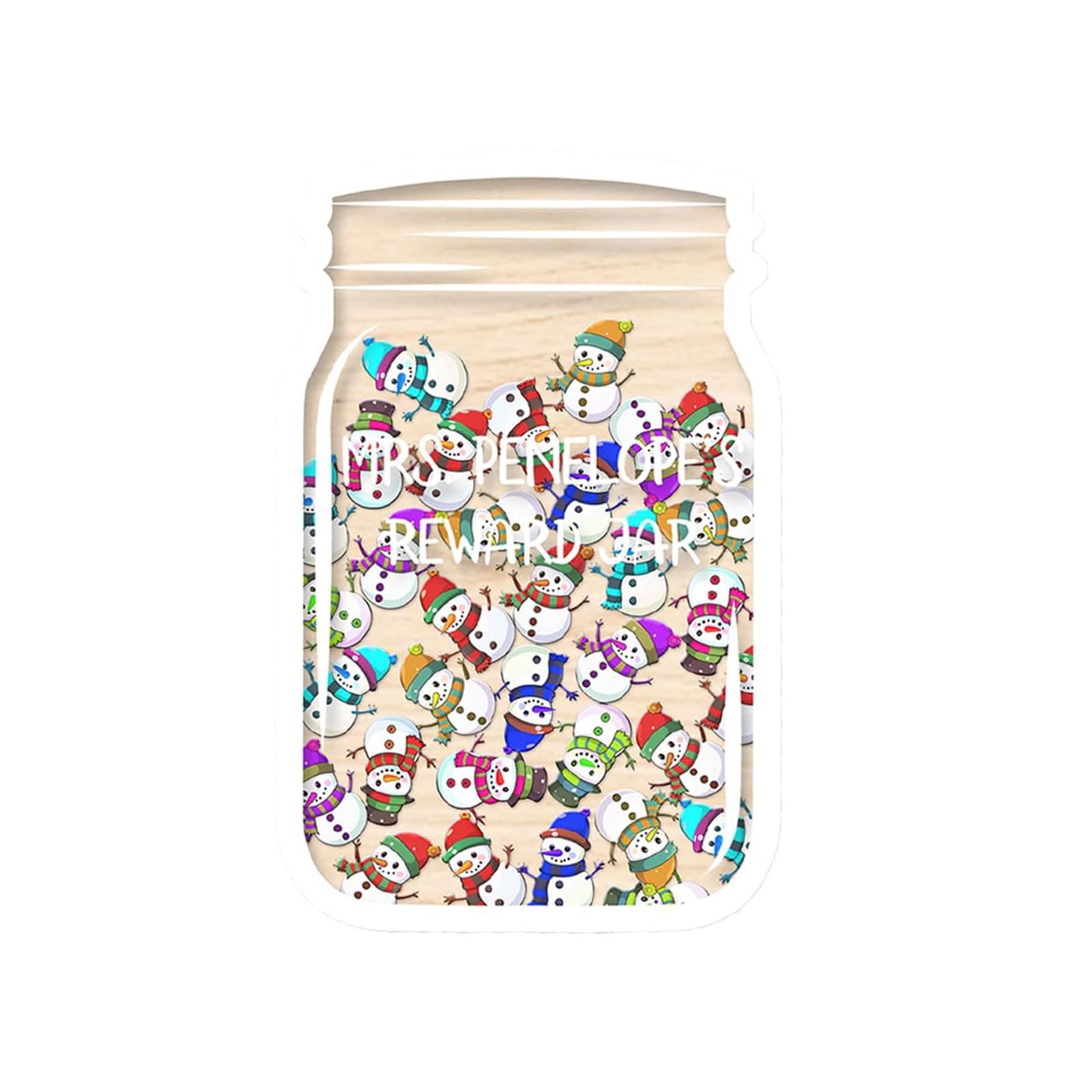 Buxuaaaa Chirstmas Reward Jar for Teachers Children Wood Tree Snowman Santa Tokens Chore Chart Funny Chirstmas Children Wood Reward Jar Classroom