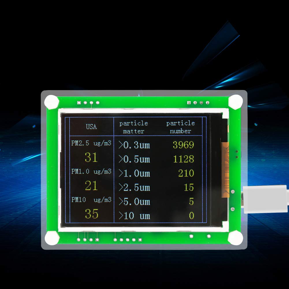 Rilevatore della qualità dell'aria, monitor digitale del rivelatore di qualità dell'aria PM2.5 multifunzionale T2 2,8 '' in PM1.0, PM10.0, PM2.5, temperatura, umidità, particolato per la