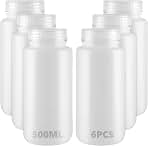 6x Weithals-HDPE-Flasche 500 Ml – Auslaufsicher,  Produktbild-Vorschau 2