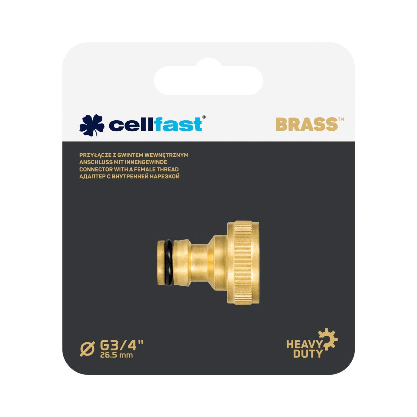 Cellfast Przyłącze z Gwintem Wewnętrznym Brass 3/4" - Ujęcie Wody z Gwintem Zewnętrznym - Mosiądz