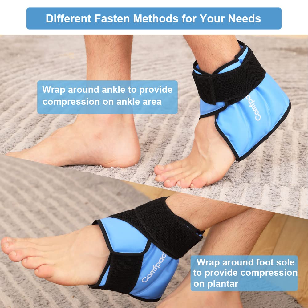 Ankle Ice Pack Reusable Hot Cold Therapy Compression Foot Ice Wrap Pain Relief for Achilles