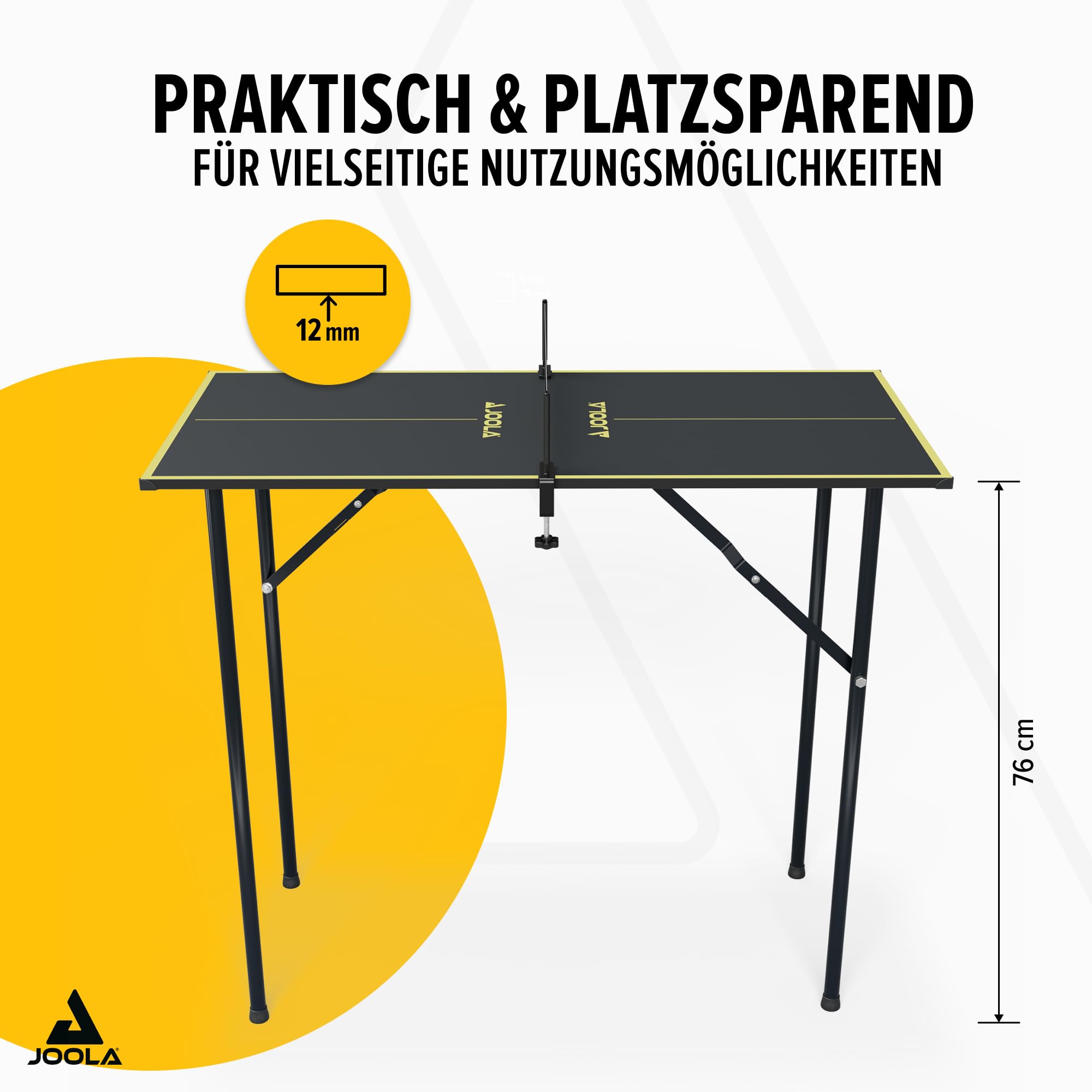 JOOLA Tischtennisplatte Mini, Indoor Tischtennistisch, Freizeittisch Inklusive Tischtennisnetz