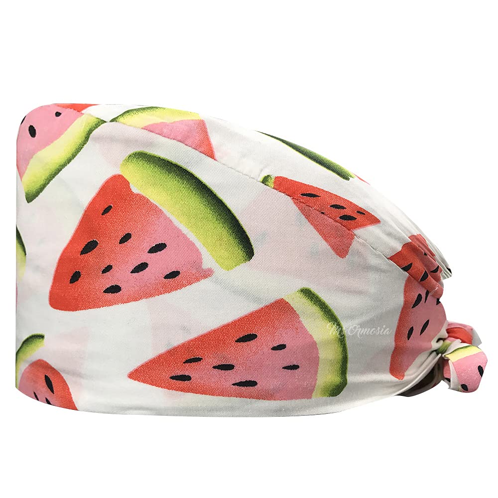 niaahinn Working Cap with Buttons for Women Adjustable Scrub Hat with Sweatband Nusing Hat with Cute Prints (12077)