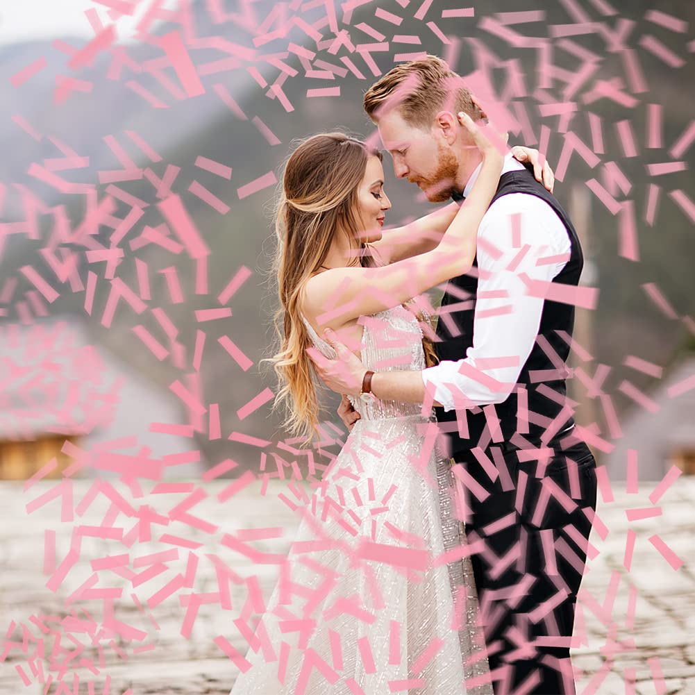 Coriandoli Cannone Compleanno 4 Pezzi - Carta di Riso, 6 Colori, Popper Biodegradabile per Matrimonio
