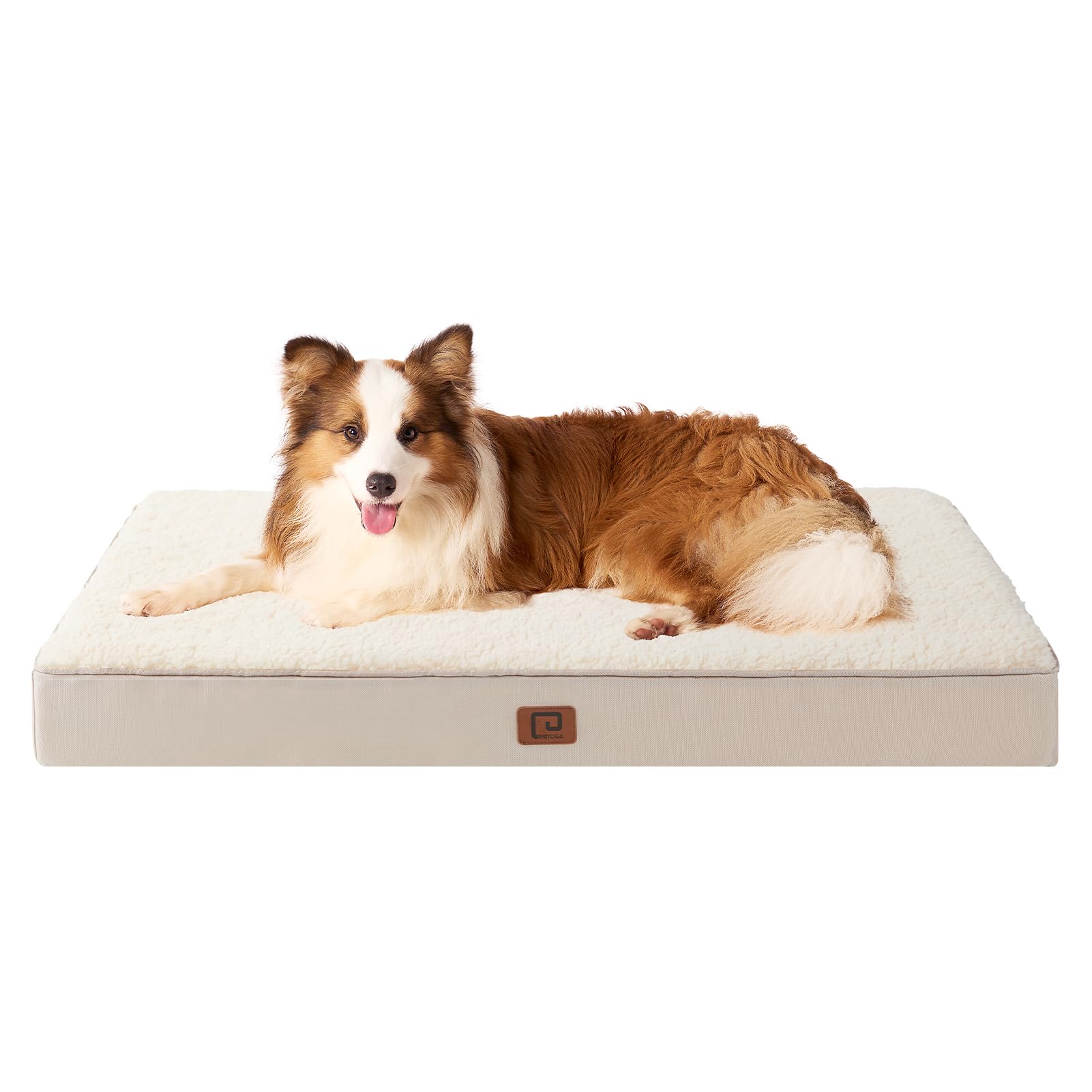 EHEYCIGA Cuccia Cane Interno Taglia Grande XL, (104L x 69W cm) Ortopedica Cuscino per Cani, Cuscino Cane Sfoderabile e Lavabile, Ortopedico Lettino per Cani, Orthopedic Dog Bed, Cammello