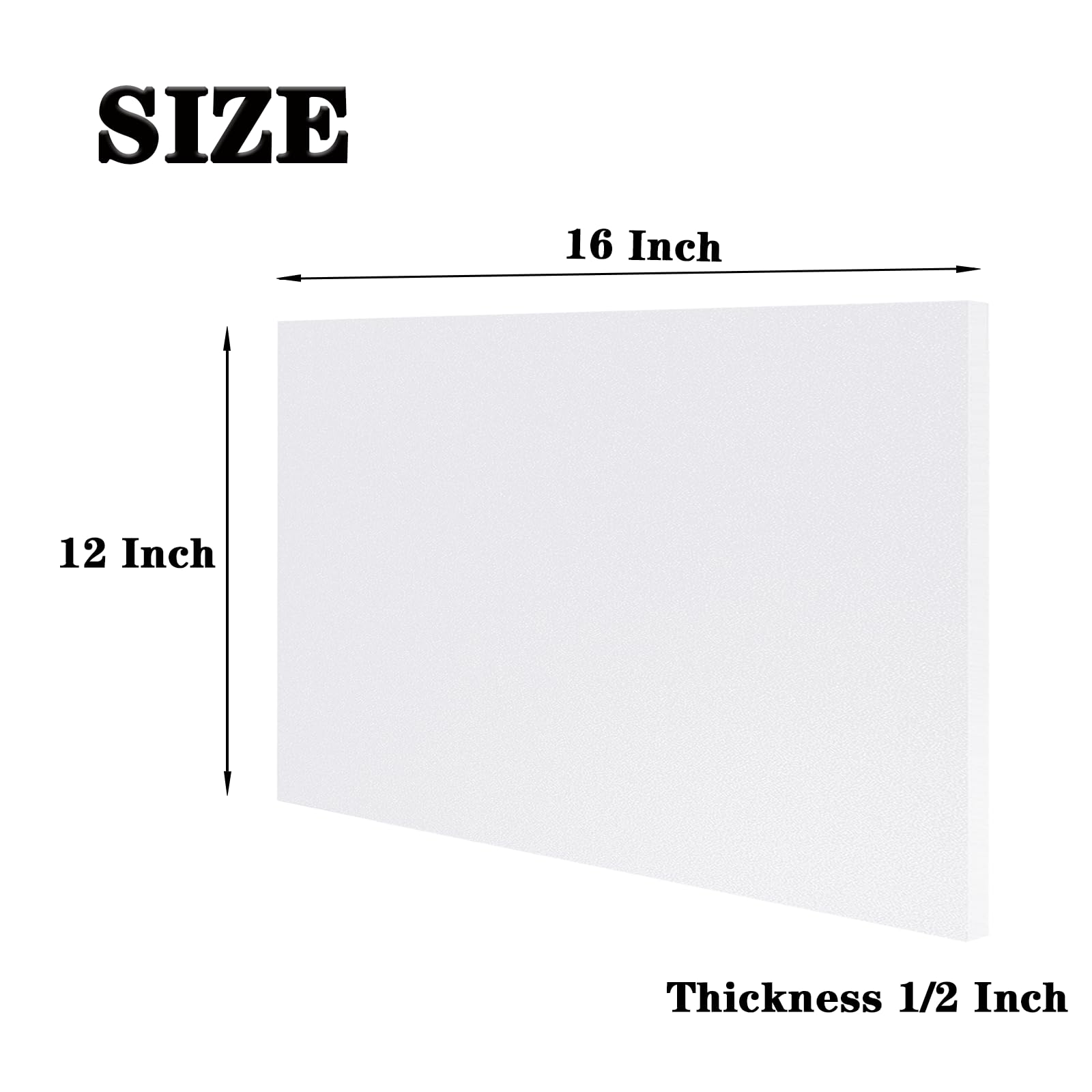 HDPE Plastic Sheet - 1/2" Thick 12x16" -2