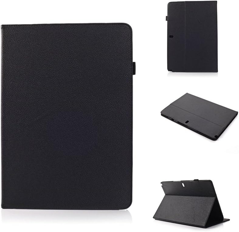 Annzon Litchi Leather Case Stand For Samsung Galaxy Note Pro 12.2 Folio Case / Galaxy Tab Pro 12.2 Case - Executive Hard Shell Stand Case Cover for SM-P900 / P905 (2014 Edition) (Galaxy Note Pro 12.2(P900 / P905), Black)